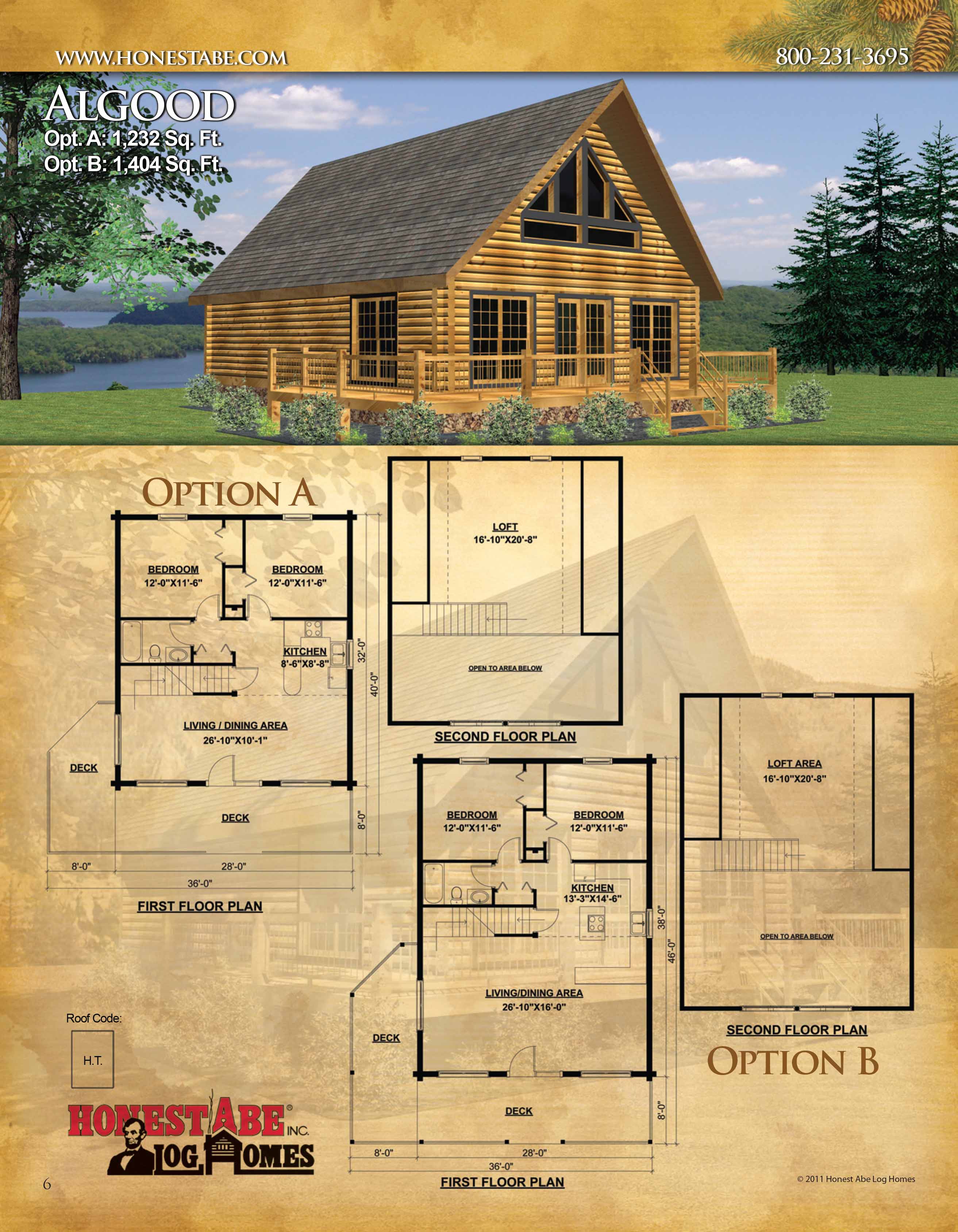 one story log cabin floor plans
