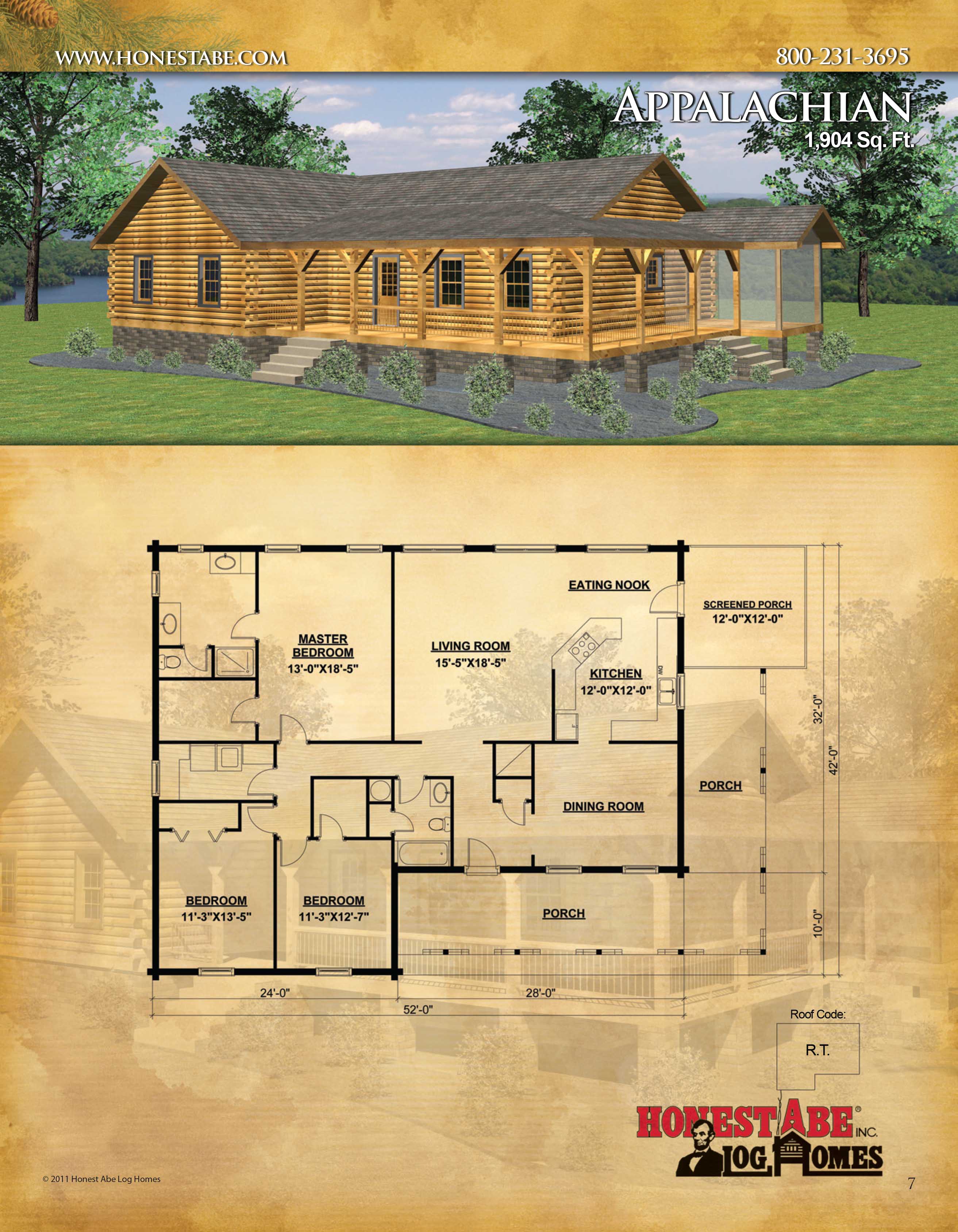 3 bedroom log cabin plans