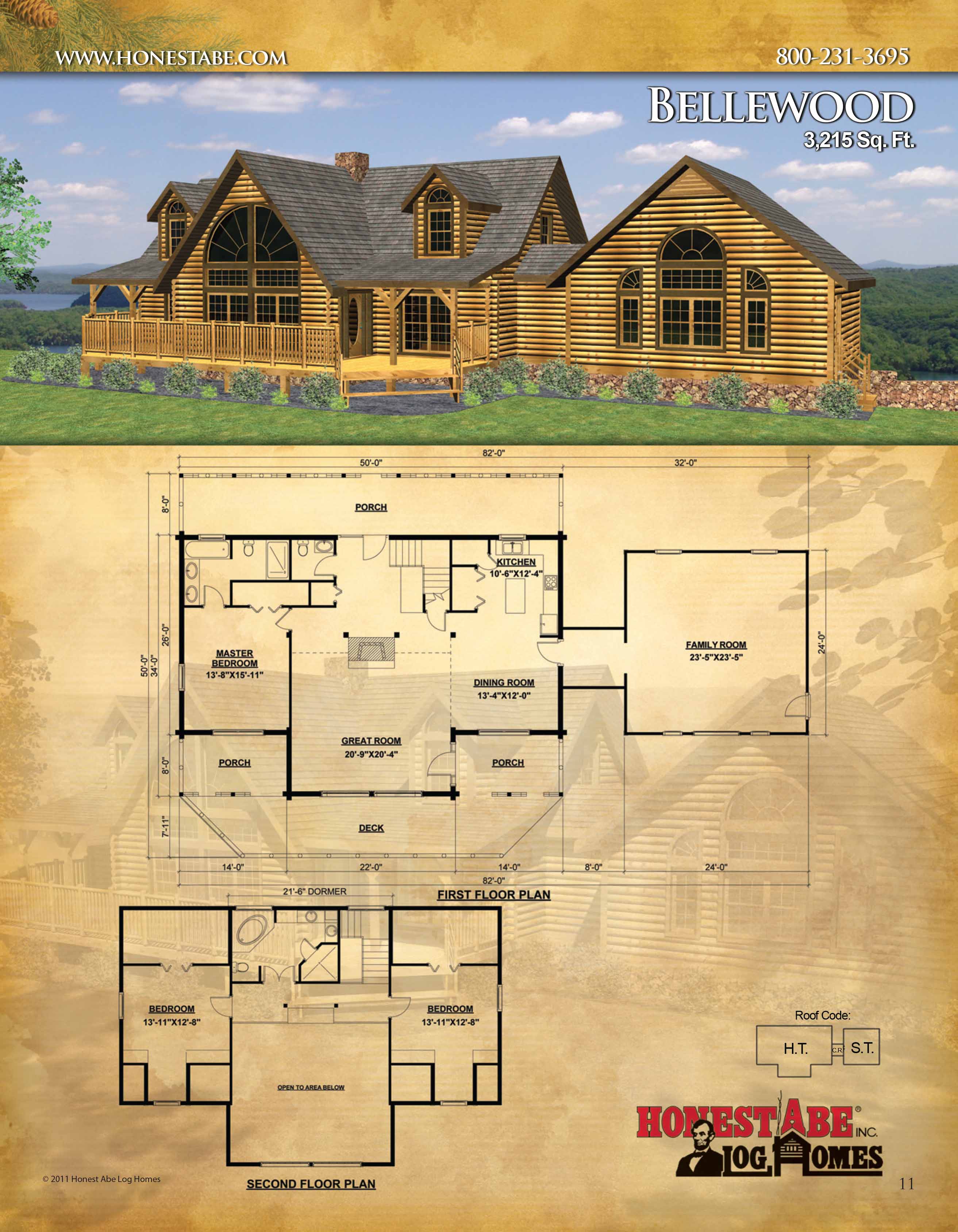 two story log cabin floor plans